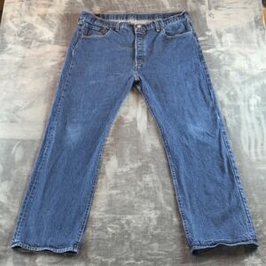 Levis 501 Original Fit Button Fly Blue Jeans Mens 44x36 Medium Wash 43X32 Actual